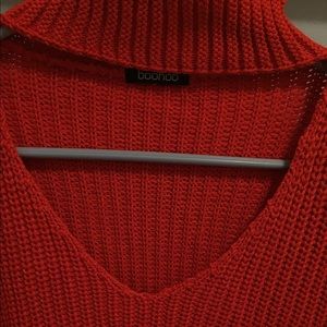 Boohoo Sweaters - Boohoo red choker cutout neck size s/m Boohoo Sweaters - Boohoo red choker cutout neck size s/m